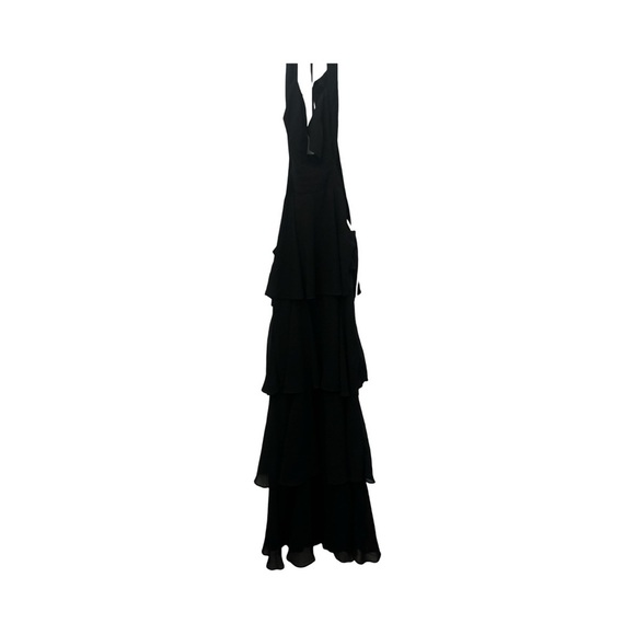 Lulus Tier and Now Black Tie-Back Tiered Maxi Dress, new with tags in size xs - Picture 9 of 9